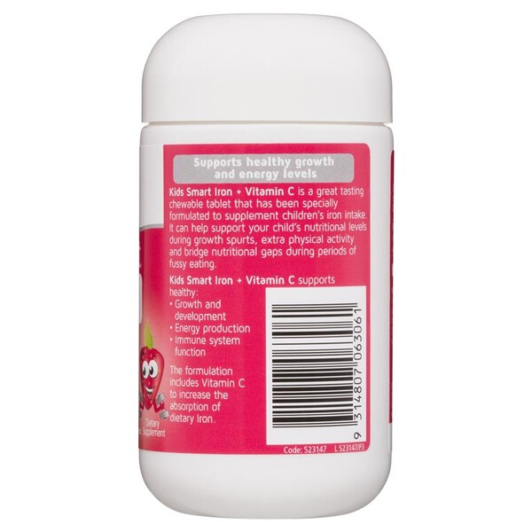 [PRE-ORDER] STRAIGHT FROM AUSTRALIA - Nature's Way Kids Smart Iron + Vitamin C Strawberry Flavour 50 Chewables Tablets